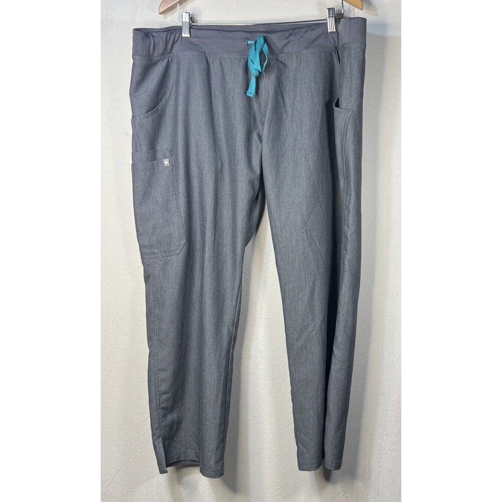 FIGS Womens Kade Cargo Pull On Nursing Medical Scrub Pants XXL P Graphite Gray